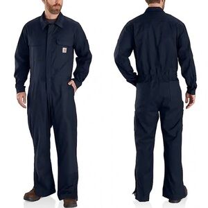 Carhartt New With Tags Rugged Flex Canvas Coverall in Navy Size 2XL Short